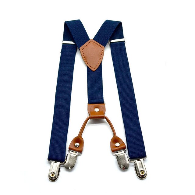 Bretels Kinderen Studenten Riem Baby Jongens Meisjes Bretels Clip-On Y-Back Braces Elastische Kids Verstelbare: Navy Blue