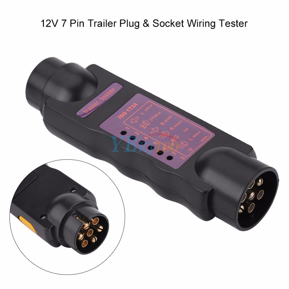 7 pins elektrisk tilhenger tester, stikkontakt bil trekker 12v ego henger