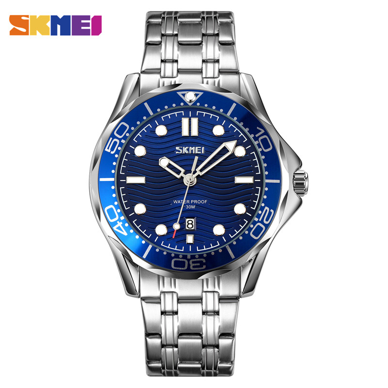 SKMEI-reloj de pulsera con movimiento de cuarzo japonés para hombre, cronógrafo tridimensional con textura, esfera con fecha y hora, 9276: color 1
