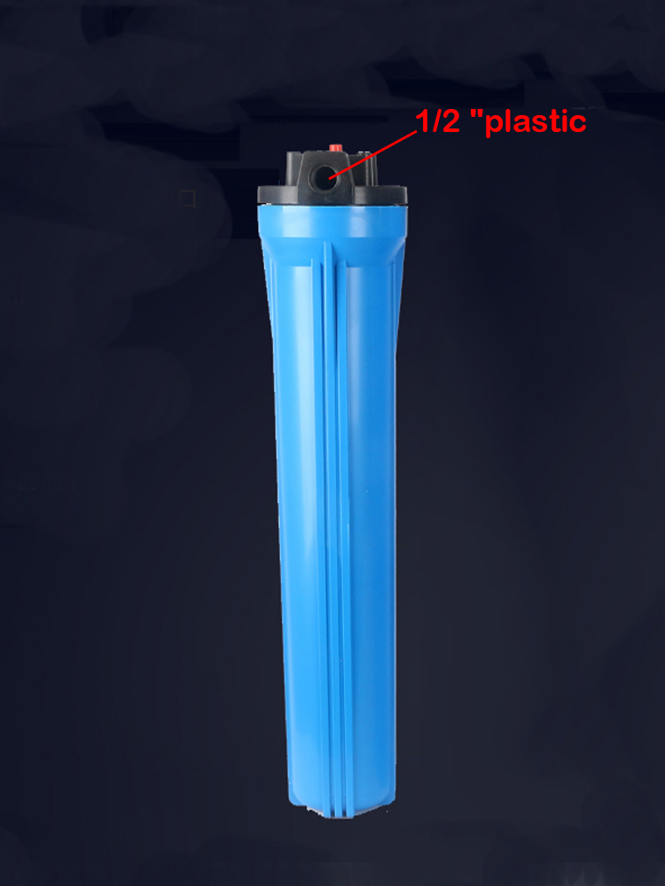 20- tums blå filterflaska 1/2 '' 3/4 " plast/kopparöppning 20/25mm läckagesäkert explosionssäkert filterskal för vattenrenare: Vit
