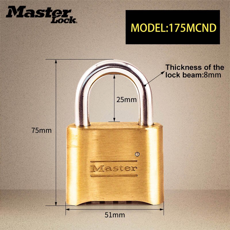 Master Lock Password Padlock Brass Solid Body Anti-rusting Combination Code Lock Door Locker Anti-theft Padlocks Waterproof
