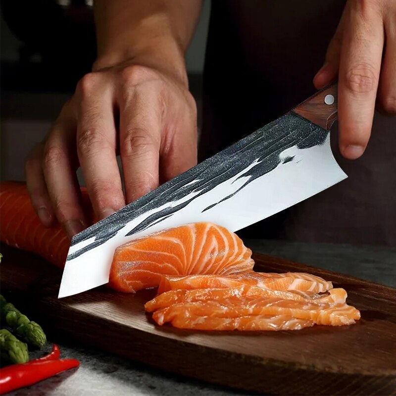 Household Forged Kitchen Knives Japanese Style Butcher Knife Master Chef Stainless Steel Sushi Small Cleaver Meat Cook Knives