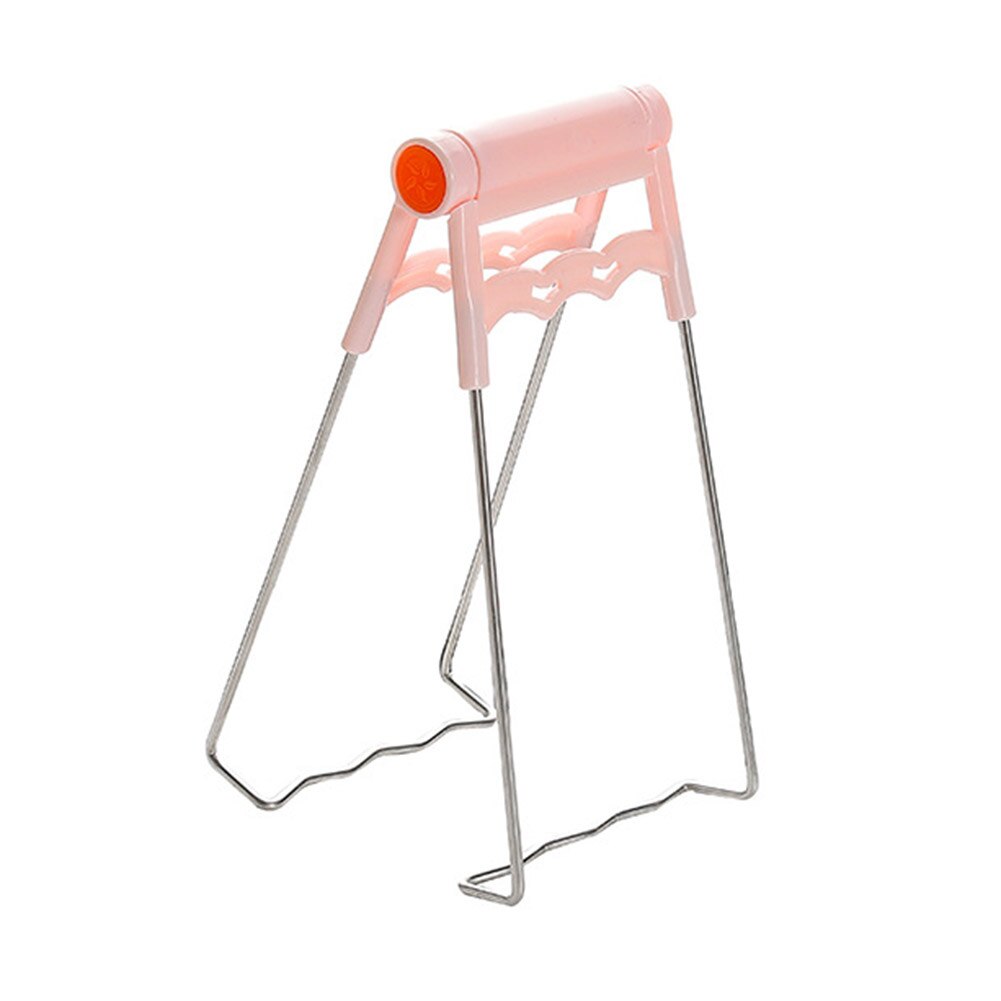 Multifunktion rustfrit stål anti gryde skål fad klemme gripper holder klip skål gripper gryde holder gripper klip køkken tænger: Lyserød 2