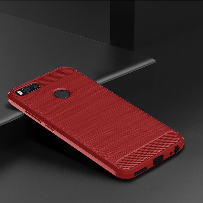 Shock Absorption Cover Soft TPU Anti Scratch Carbon Fiber Back Original Case for Xiaomi Mi A1 / 5X Mi5X 5.5" Cover Cases