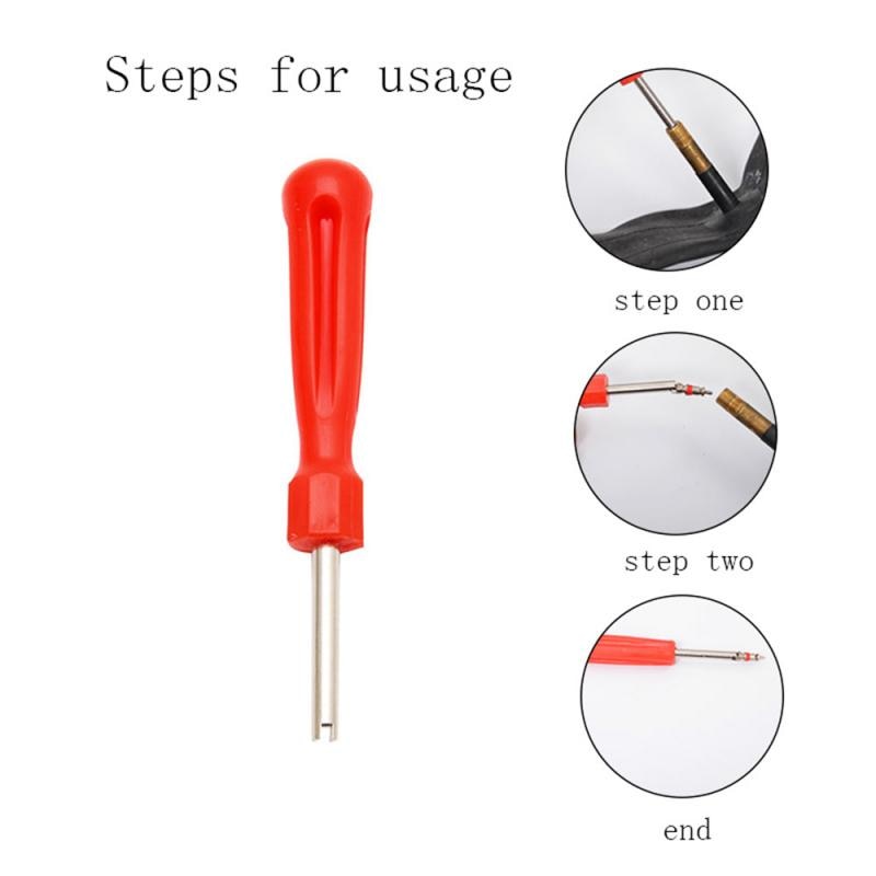 Car Bicycle Slotted Handle Metal Tire Valve Stem Core Wrench Nozzle Tire Wheel Removal Screwdriver Tire Repair Tool Low