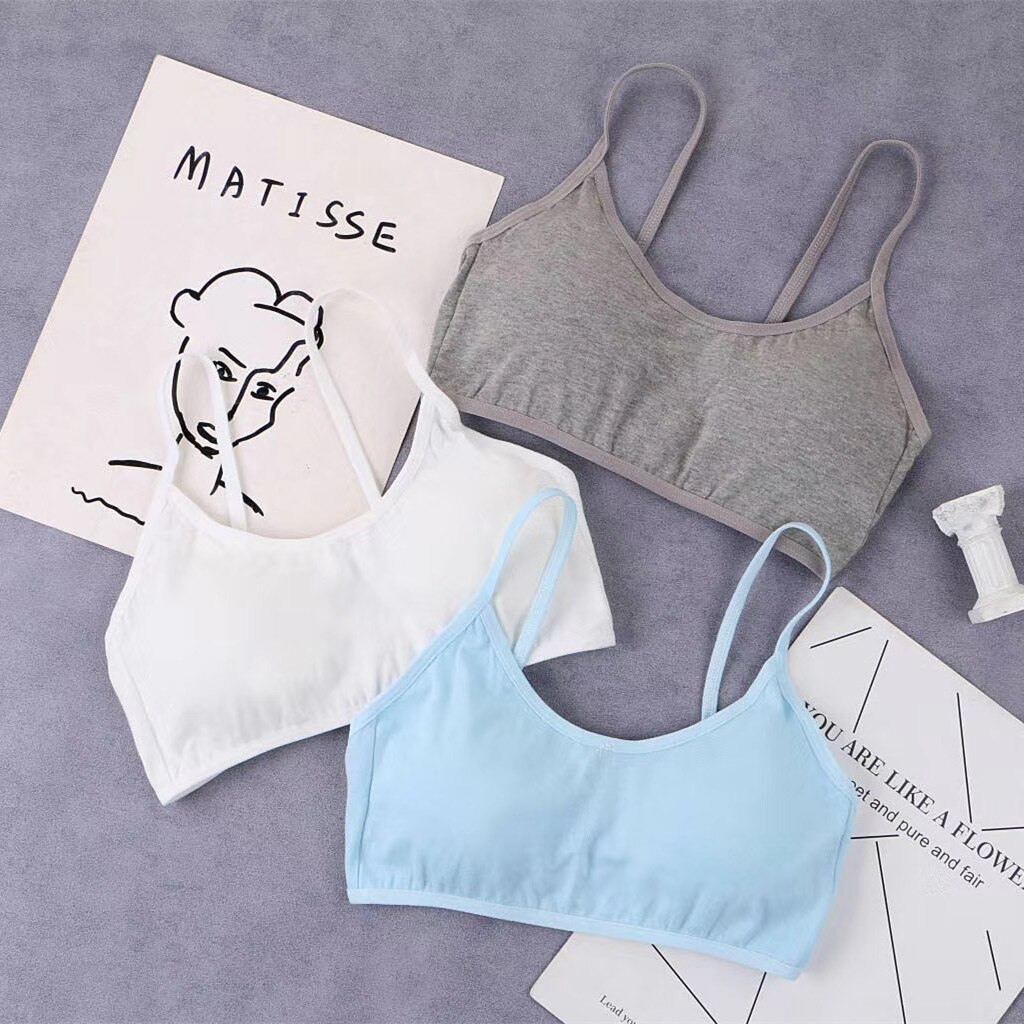 8-16 Years Cotton Girls Training Bra Adolescente Girl's Sport Bras Teen Girl Underwear Push Up Teens Bras With Chest Pad