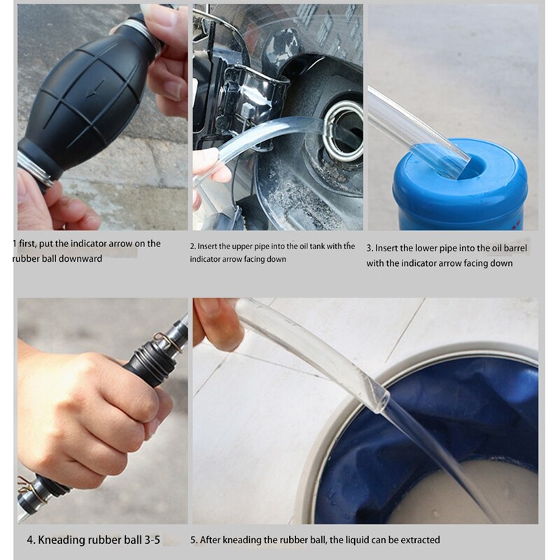 Useful Fuel Liquid Transfer Pump Manual Hand Pump Suction Oil Water Petrol Fuel Liquid Transfer Pump Pipe