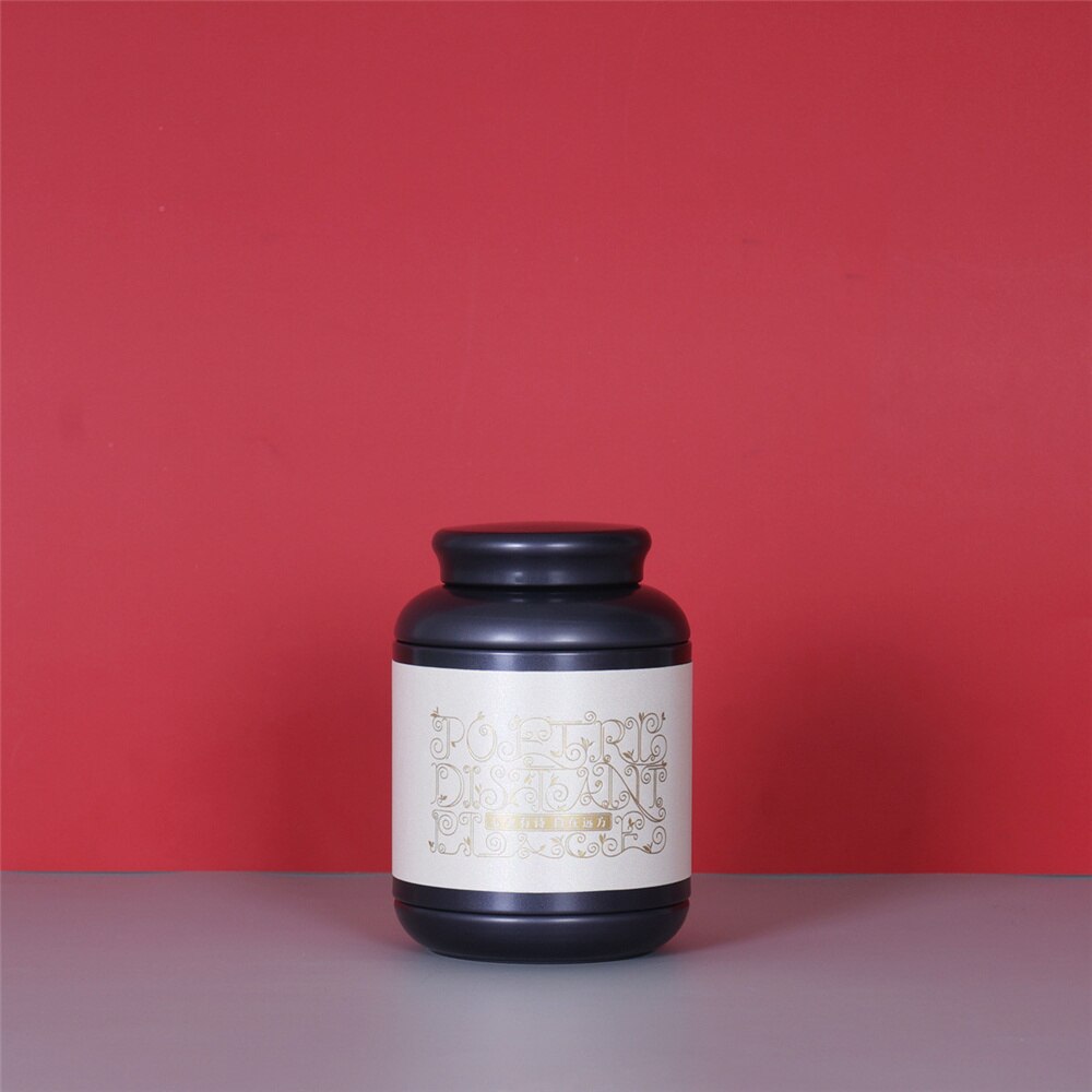 Portable Tinplate Tin tea caddy Tieguanyin sealed storage tank travel Tea Boxes tea tin containers coffee canister Spice jar: A02