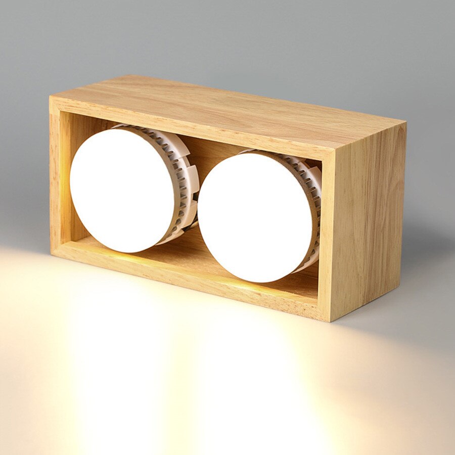 Adjustable Wooden LED Ceiling Light 9W 18W Surface Mounted LED Spotlight Bedroom Kitchen Dining Living Room Corridor Downlight