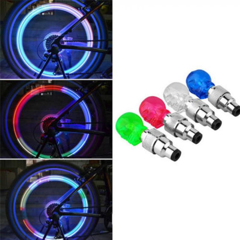 2Pcs Neon Lights Tyre Wheel Valve Cap Light Led Flash Auto Ventieldopjes Air Cover Band Velg Klep wiel Stem Cap Fiets Licht