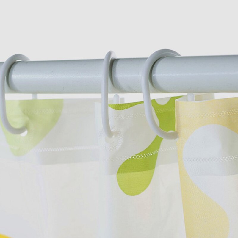 Vit transparent plast c form bad draperi dusch ring ögla böjbar badrum gardin krokar moderna