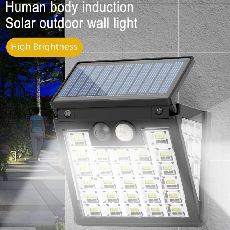 Straatlantaarn op zonne-energie Waterdichte bewegingssensor Wandlamp 3 verlichtingsmodi Buitenlamp op zonne-energie Tuinhekverlichting