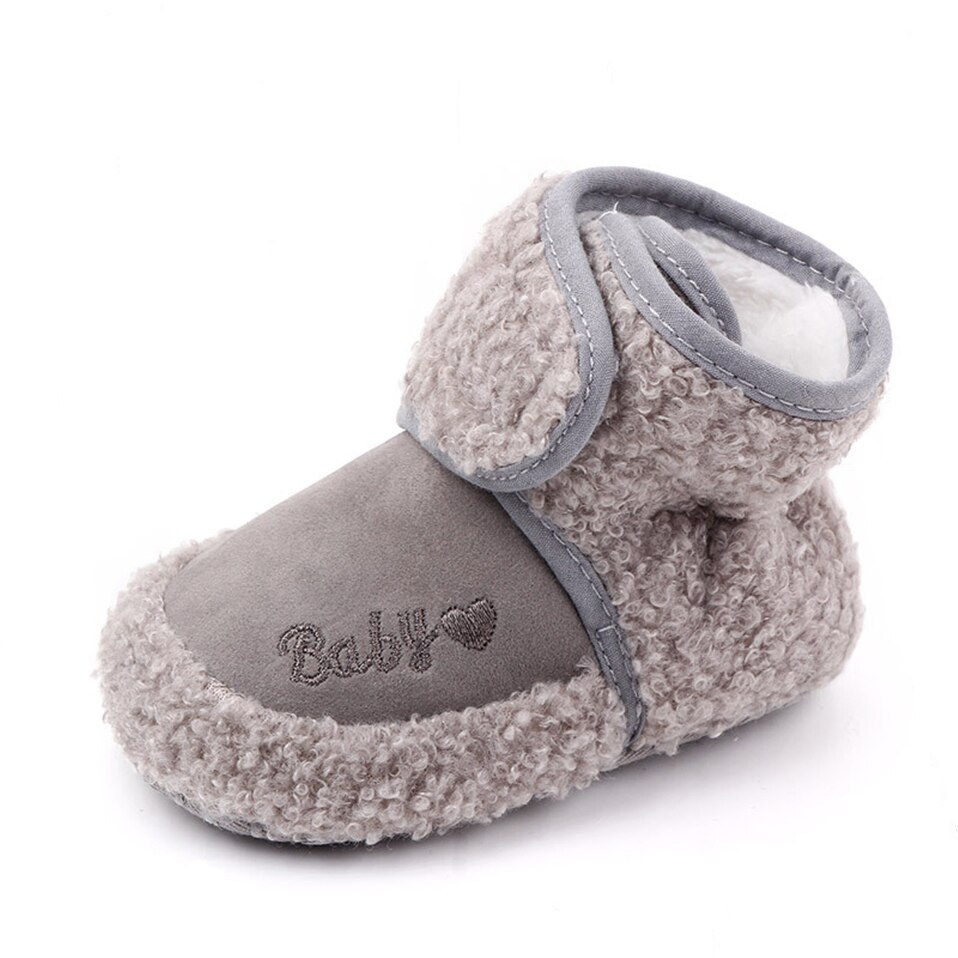 Høst vinter spedbarn baby gutter jenter støvel nydelig kjærlighetsbrev mønster plysj fløyel behagelige varme støvler