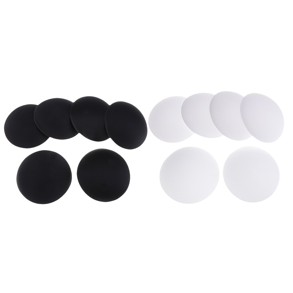 6 Pairs Bra Pads Bikini Inserts Spons Vrouwen Badpak Padding Spons Foam Borst Enhancer Zwart + Wit