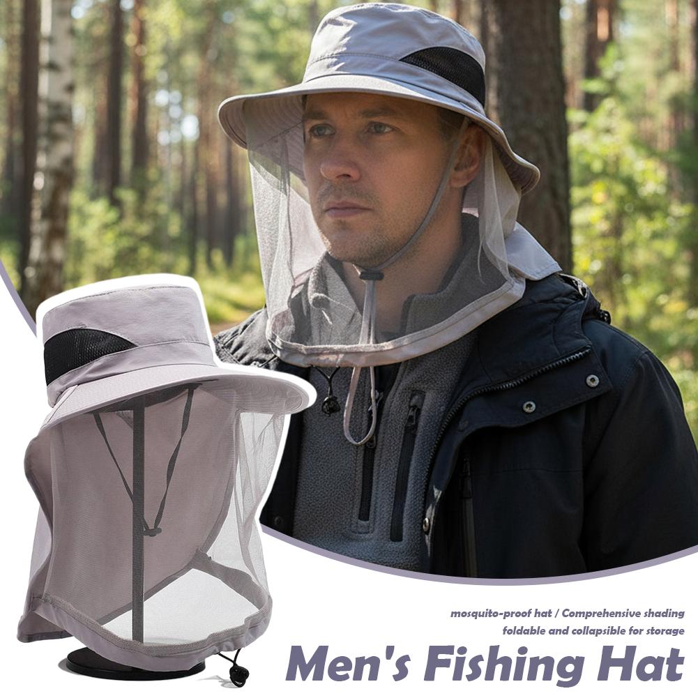 Muggenhoed met verborgen net, insectenwerend middel, bescherming tegen bijen, voor mannen en vrouwen, zonnebescherming, vismuts