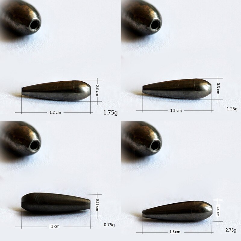 3/5/10Pcs Voor Kiezen Tungsten Bullet Worm Gewicht Flippen Gewicht 0.75G 1.25G 1.75G 2.75G Vissen Sinker Lokken Tool