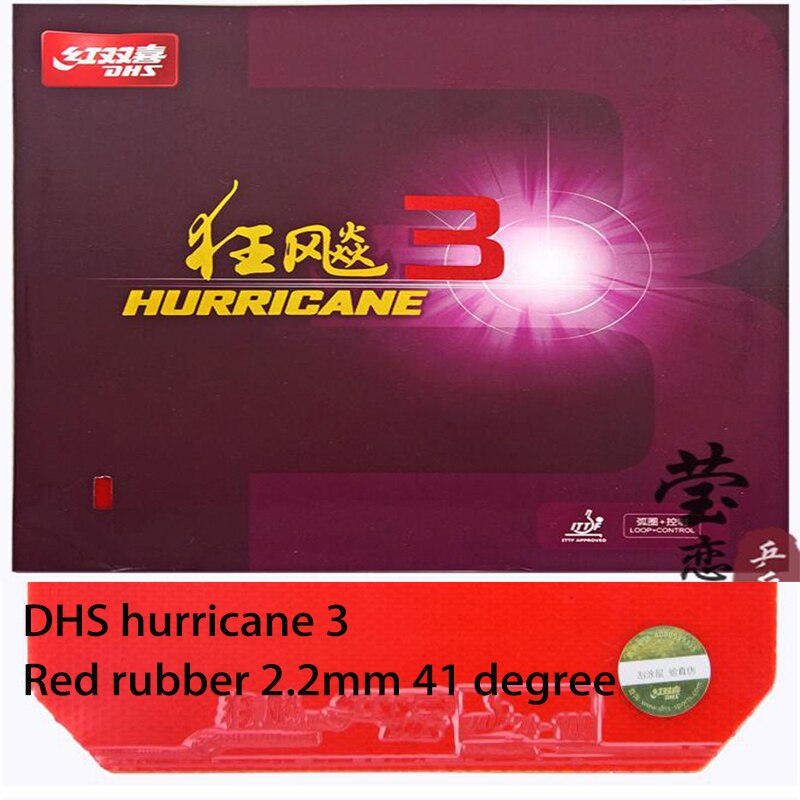 Original DHS Hurricane 3 Table Tennis Rubber pimples in table tennis rubber table tennis rackets racquet sports indoor sports: 41 22 red