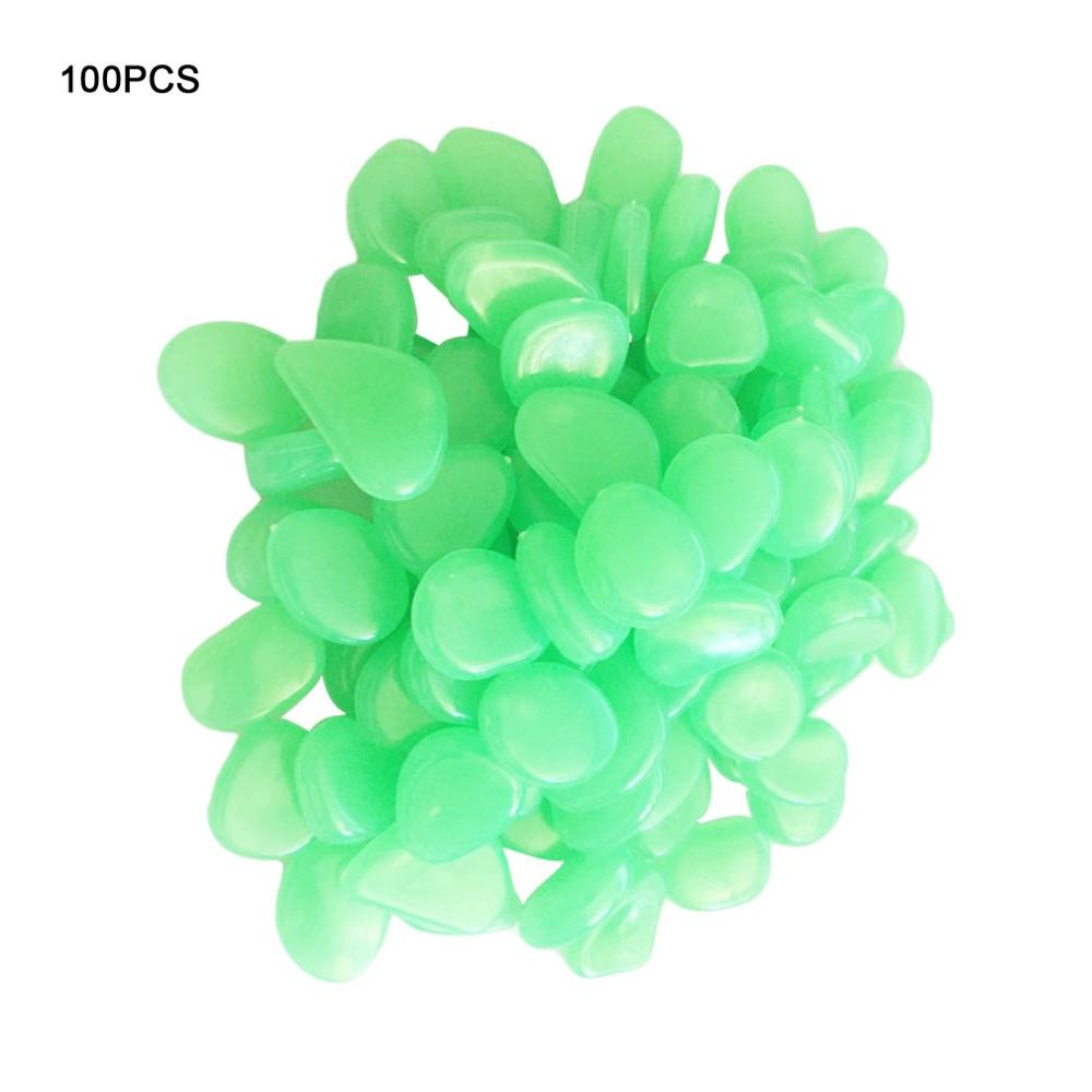 100 Pcs Glow Pebbles Stones Glow In The Dark Stenen Thuis Aquarium Aquarium Loopbruggen Tuin Decor Lichtgevende Stenen Glow stenen: green