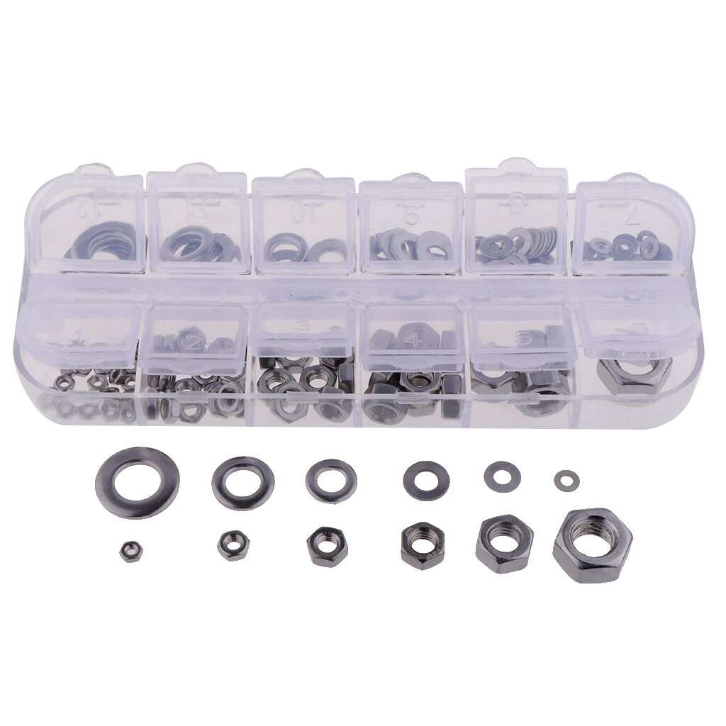 Tensile Strength//Hex Nuts Flat Washers Assortment 304 Stainless Steel Washer Nuts kit,137pcs