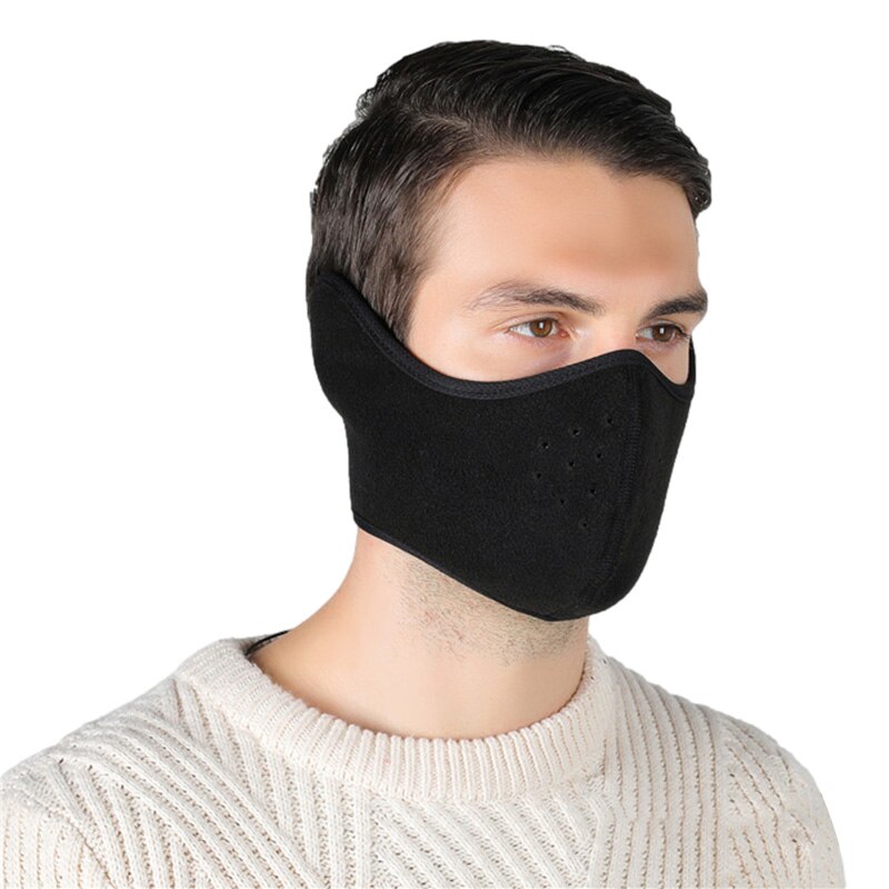 Hiver Thermique Masque Épaissir Polaire Coupe-Vent Hautement Respirant Hommes Femmes Ski Cyclisme Accessoires de Sport En Plein Air: Black
