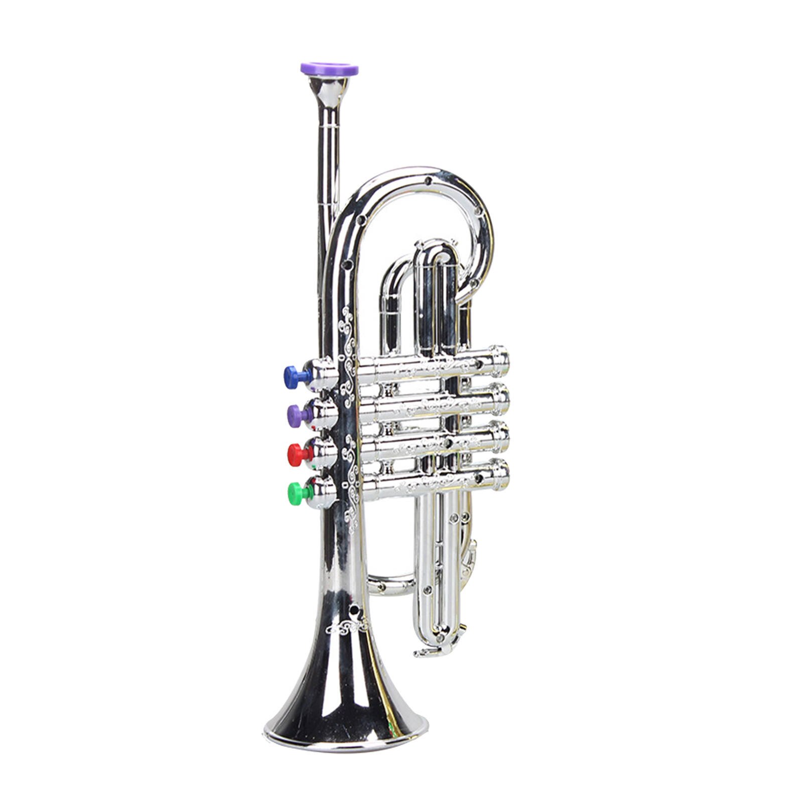 Mini strumenti musicali a tromba giocattolo metallico per regali età prescolare 3 + bambini