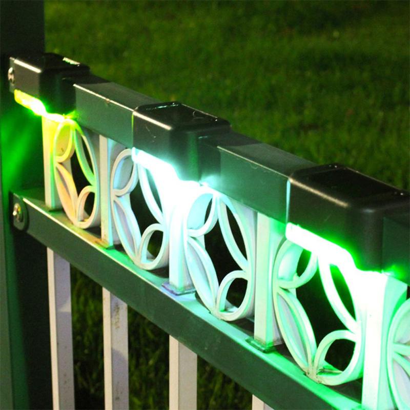 IP65 4 stücke Solar- LED Treppen Lampe Wasserdicht Garten Hof Ich bin Freien Zaun Weg Garten Licht Zauberstab Eingebettet Beleuchtung