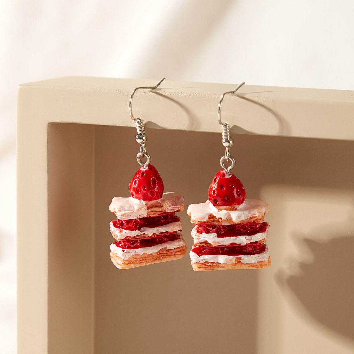 1 par de pendientes de gota de comida de Donut 3D de colores para mujer, para niños, creativa, divertida, abalorios de pastel Kawaii, pendientes colgantes, joyería: Cobalto violeta