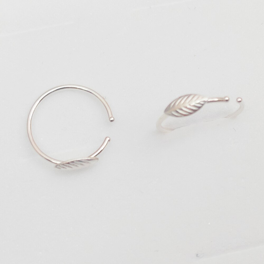 20pcs/lot 925 Sterling Silver Nose Ring 22 G leaf shape piercing nose hoop body jewelry