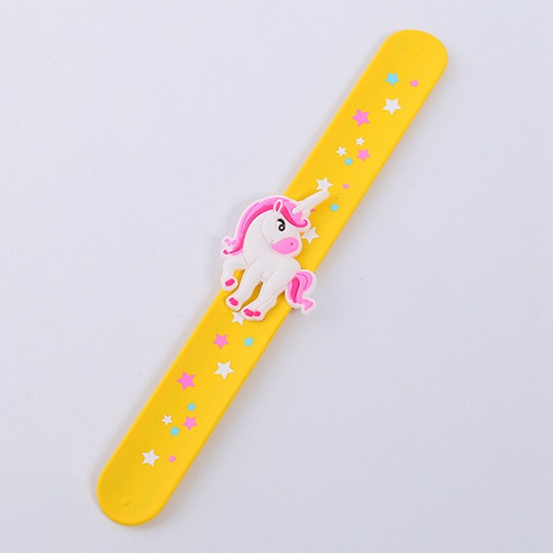 Trendy Children Girl Boy Star Printing Colorful Cute Unicorn Wristband Flexible Wrap Slap Bracelet Animal Bangle: YW