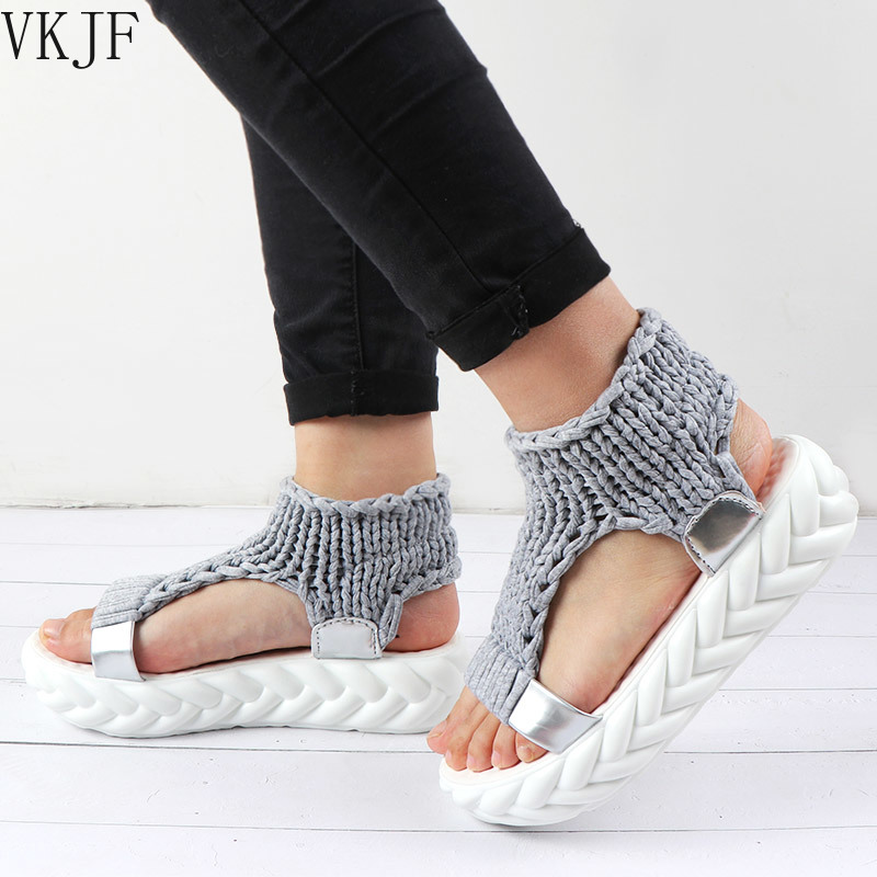 2024 Vrouwen Platform Sandalen Zomer Gladiator Sandalen Schoenen Dikke Hakken Dames Wit Sandalias Casual