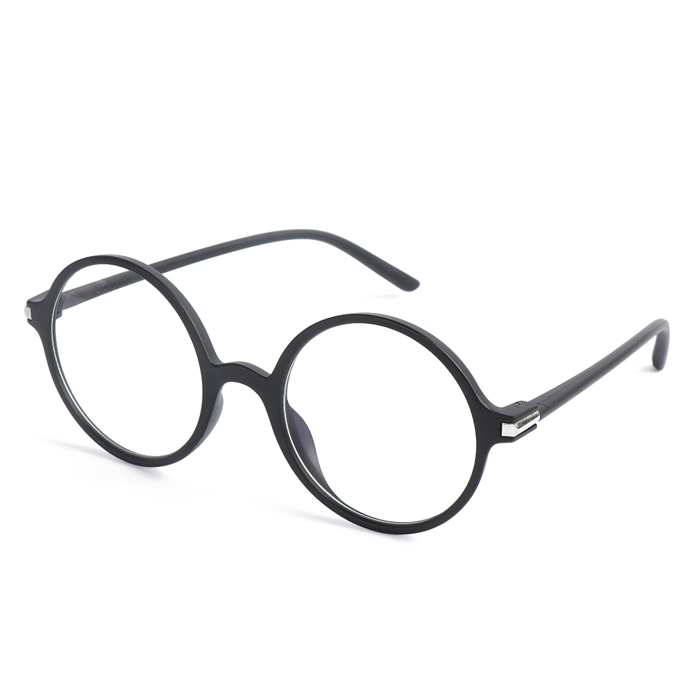 1 Pc Mode Metalen Vintage Ronde Bril Unisex Oversized Frame Optische Glazen Bril Vision Care Brillen Accessoires: 3-sand black