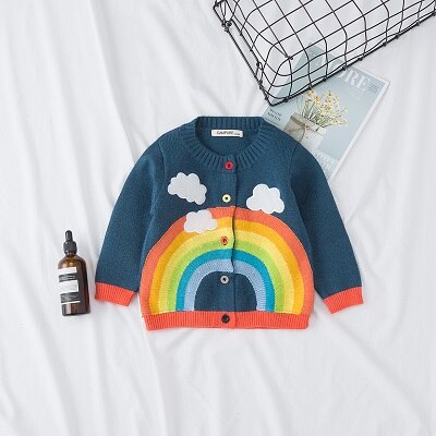 Pull enfant cardigan manteau pull arc en ciel enfant chemise bébé: 3M