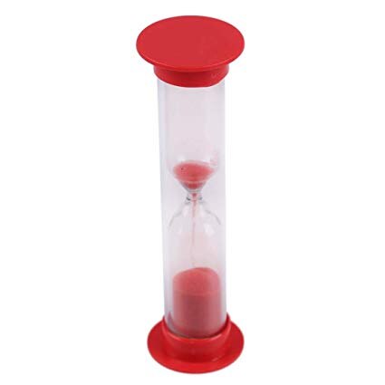 Plastic sand timer,Plastic hourglass, 5 minutes sand timer with White sand cooking sand timer shower hourglass: Red