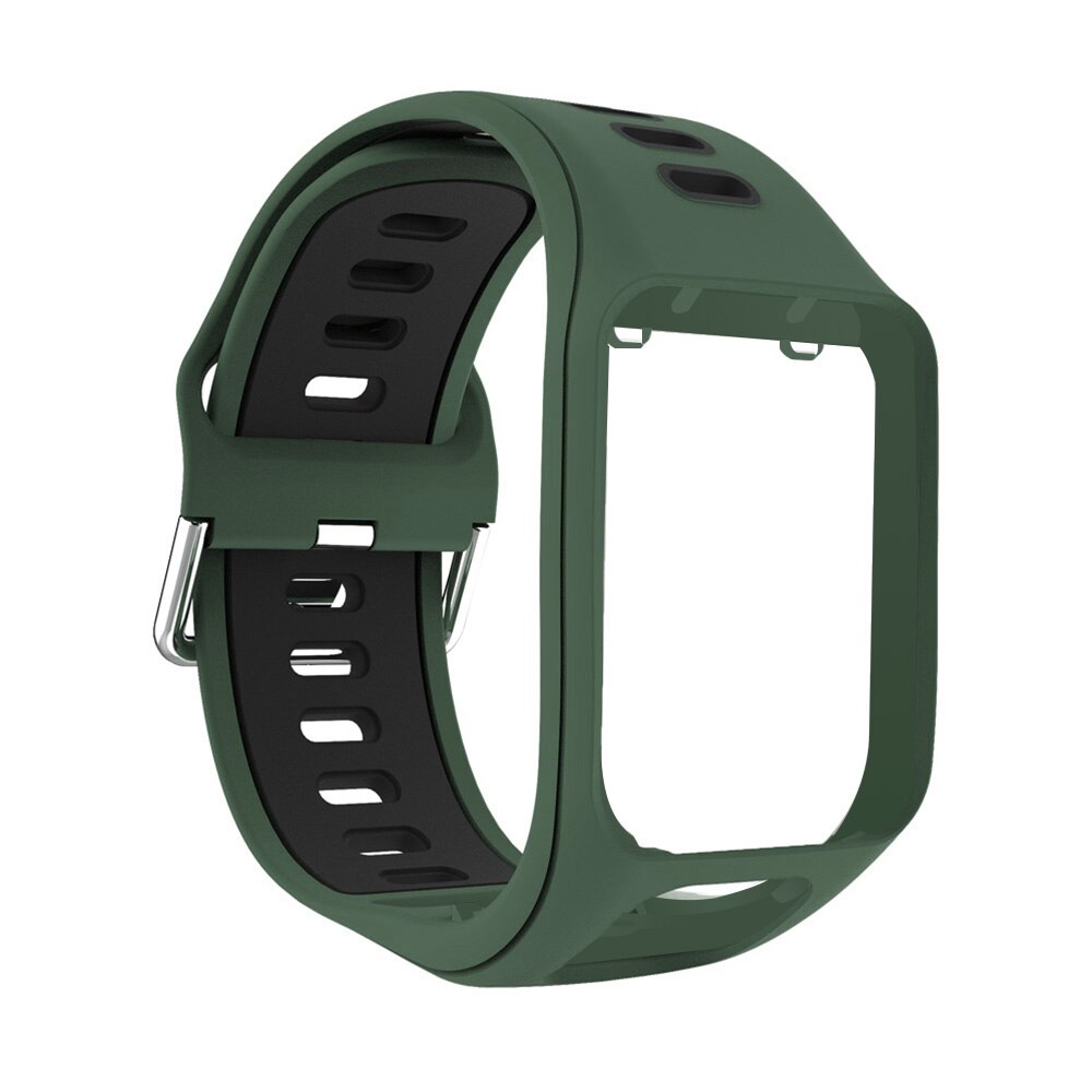 Wrist Band Strap Voor Tomtom 2 3 Runner Spark Avonturier Golfer 2 Vervanging Armband Zachte Horlogeband Silicon Riem Horloge Armband: army green black