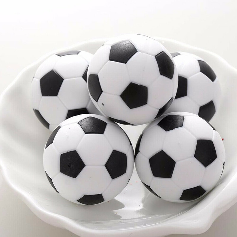 6 Pcs Mini Footballs Plastic Ball Table Top Soccer Game Replacement Black White NSV775