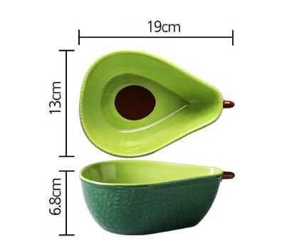 1 stk kæmpe sød avocado form keramisk frugtsalat tallerken snack skål ris suppe skål bordservice forsyninger 6.5 tommer wf: Avocado-b