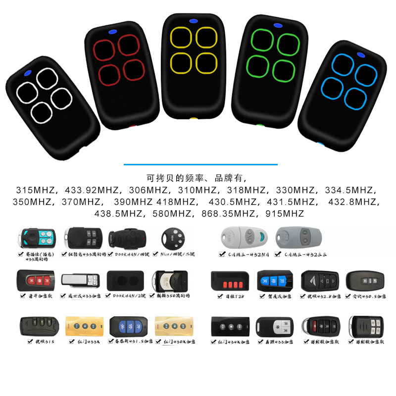 250-915 MHz wieloczęstotliwościowy pilot zdalnego sterowania automatyczne kopiowanie powielacz do domowego elektrycznego klucza do otwierania bramy garażowej