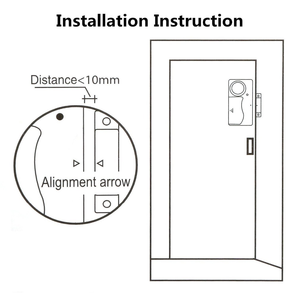 Elecpow Door Opening Sensor Wireless Time Delay Door Alarm Door Sensor Door and Window Security Alarm Home Security