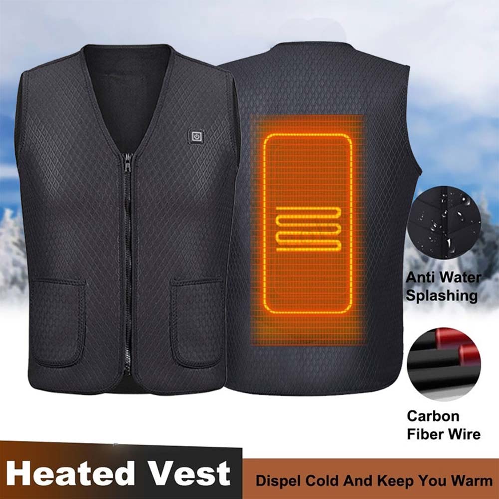 USB Verwarmde Vest Winter Elektrische Verwarming Vest Jas Winter Flexibele Elektrische Thermische Kleding Vest Vissen Wandelen