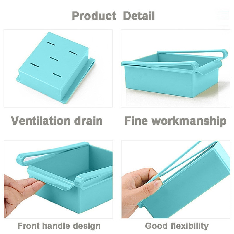 Thick Plastic Fridge Storage Box Tray Refrigerator Drawers Food Container Fruit Candy Desktop Space Saver Kitchen Organizer#J