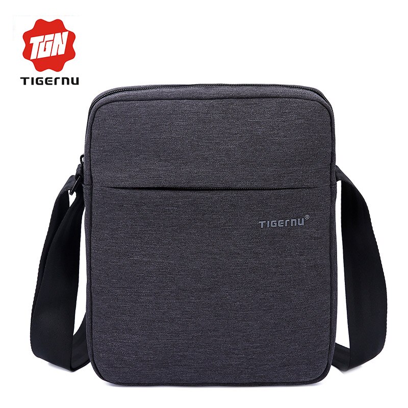 Nueva Tigernu Bolsa de para Hombre Impermeable Oxford Bolsa de Mensajero Maletín de Negocios Informal masculina bolsa de hombro Crossbody: Black Grey