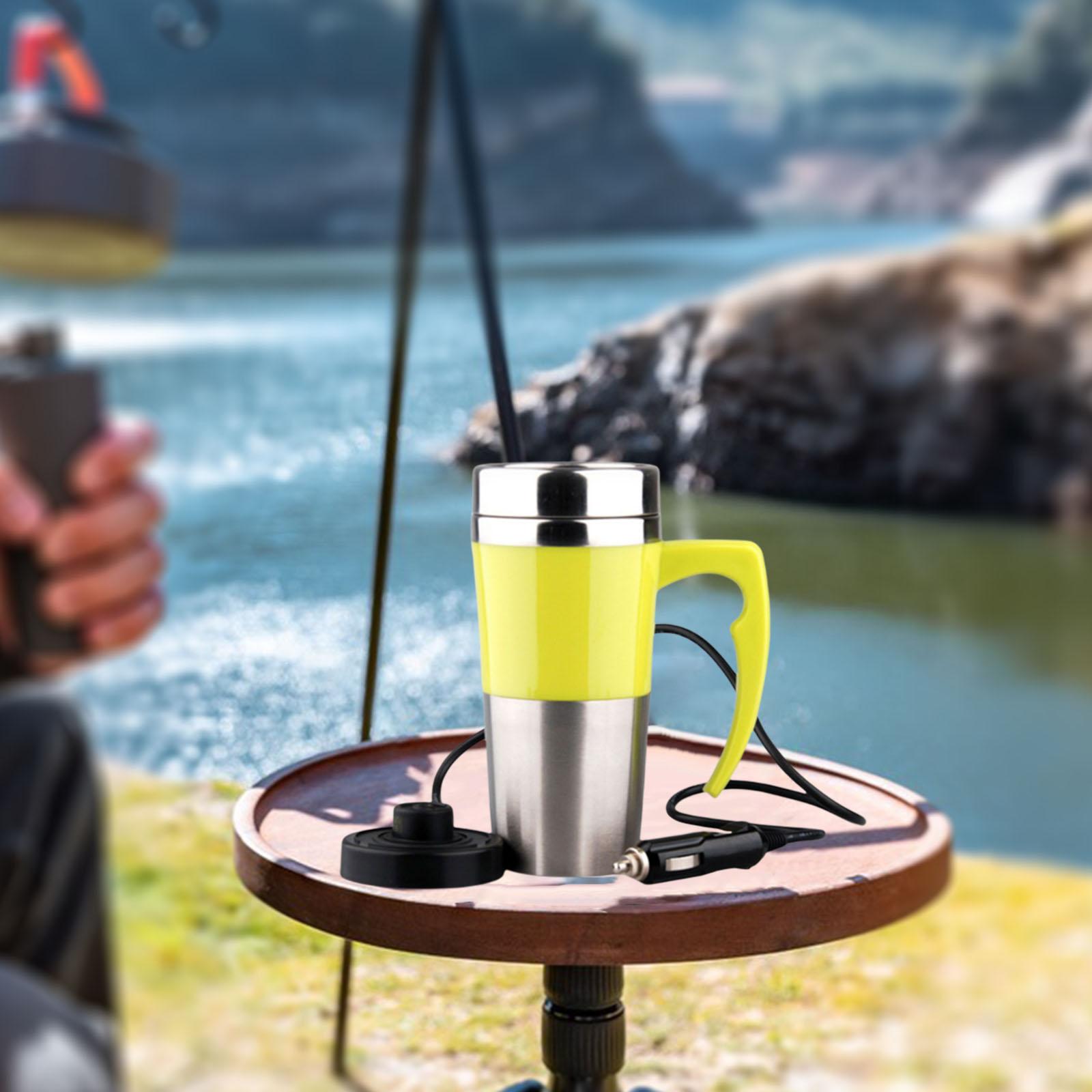 Bouilloire électrique Portable 350ml 12V, en acier inoxydable, pour voiture, chauffe-eau électrique, tasse pour thé, eau chaude, Camping-Car, bateau, lait