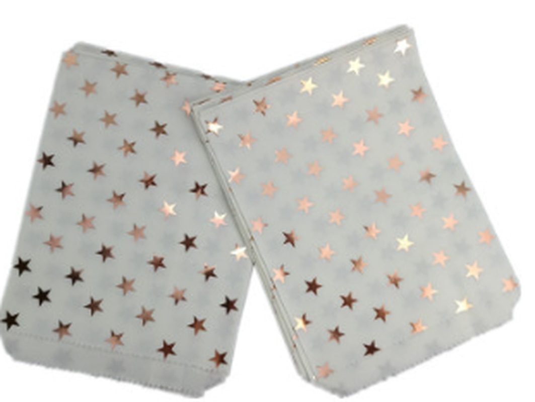 25 Pcs/pack 18cm Bags Paper Pouch Rose Gold Paper Food Safe Bags Birthday Wedding Party Favors Bags Packing for Guests