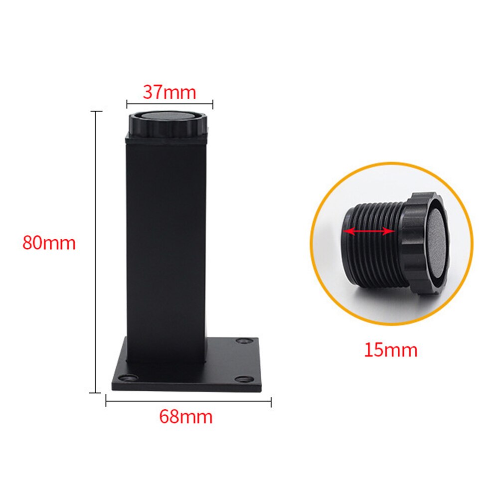 Cabinet Legs Aluminum Alloy Adjustable Metal Sofa Support Legs Cupboard Coffee Table Protect Foot Furniture Replacement: 80mm