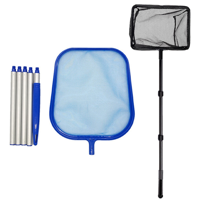 Fish Tank Retractable Dredge Pond Large Dip Net With Pool Landing Net Pool Cleaning: Default Title