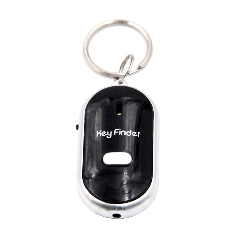 4 Colors Mini LED Whistle Key Finder Flashing Beeping Remote Lost Keyfinder Locator Keyring For Children Wallet: Black