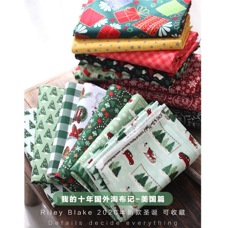 européen américain noël importations tissu 100% coton tissu Patchwork couture bricolage couture vêtement robe matériel