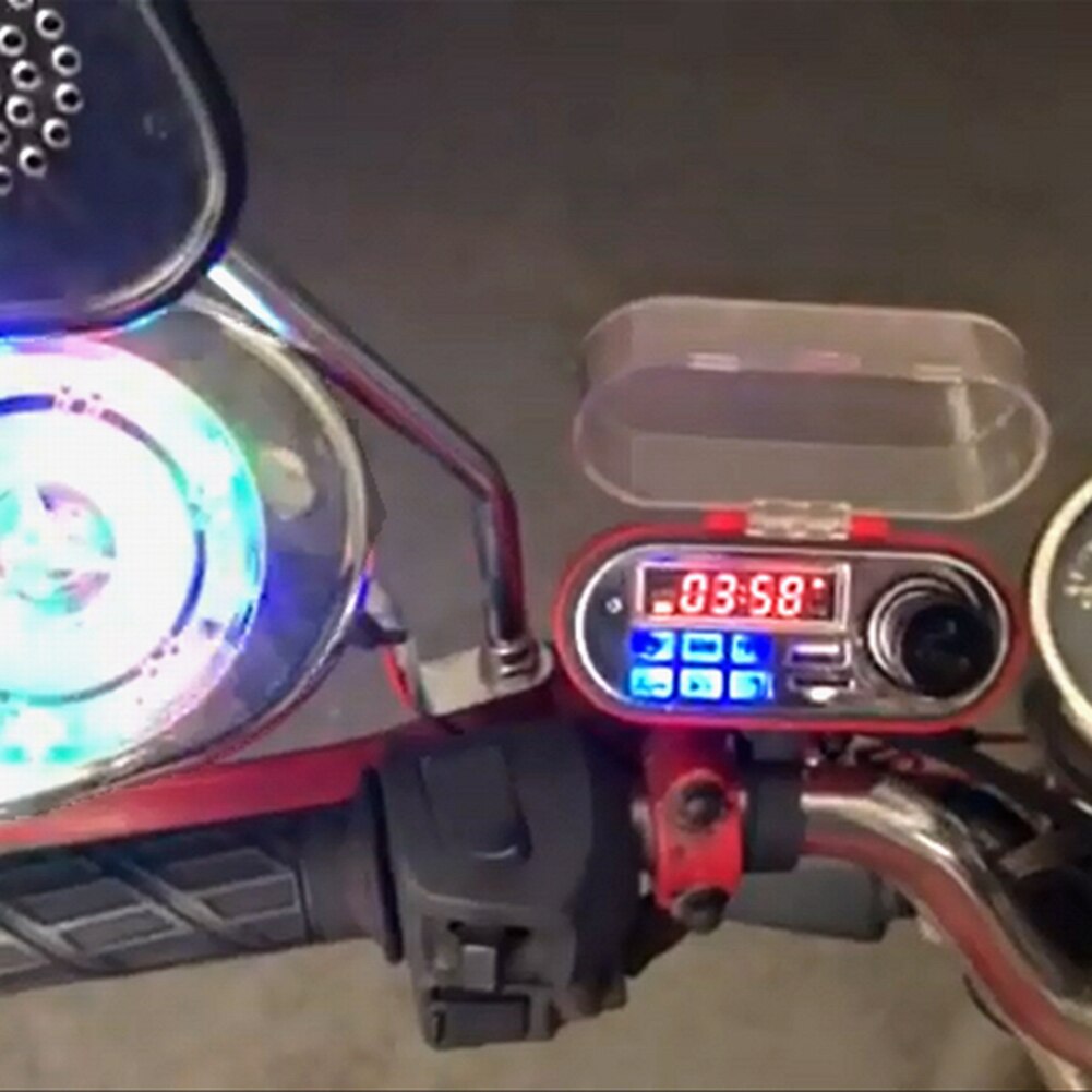 Bluetooth Motorcycle Stereo Speaker Handsfree TF Radio USB HY-007 System Charger for Outdoor Personal Motorcycle Ornaments