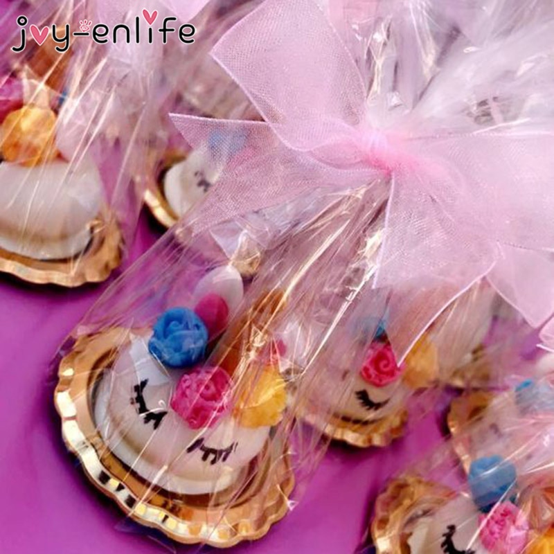 100Pcs Diy Bruiloft Verjaardagsfeestje Zoete Cellofaan Clear Candy Opbergzakken Cookies Lollipops Cake Verpakking Eenhoorn Decoratie