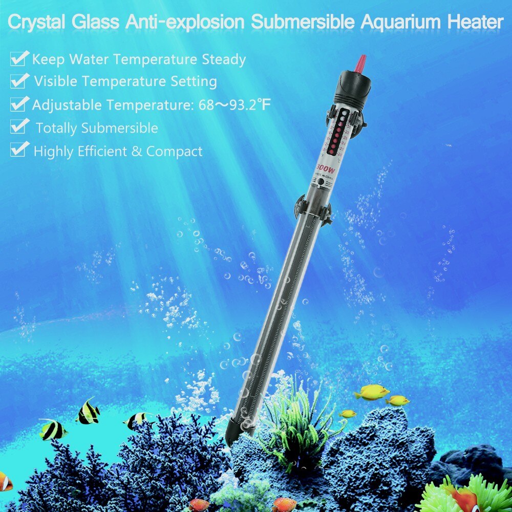 Aquarium Submersible Anti-Explosion Fish Tank Water Adjustable Heating Aquarium Heater Electric Fireplace